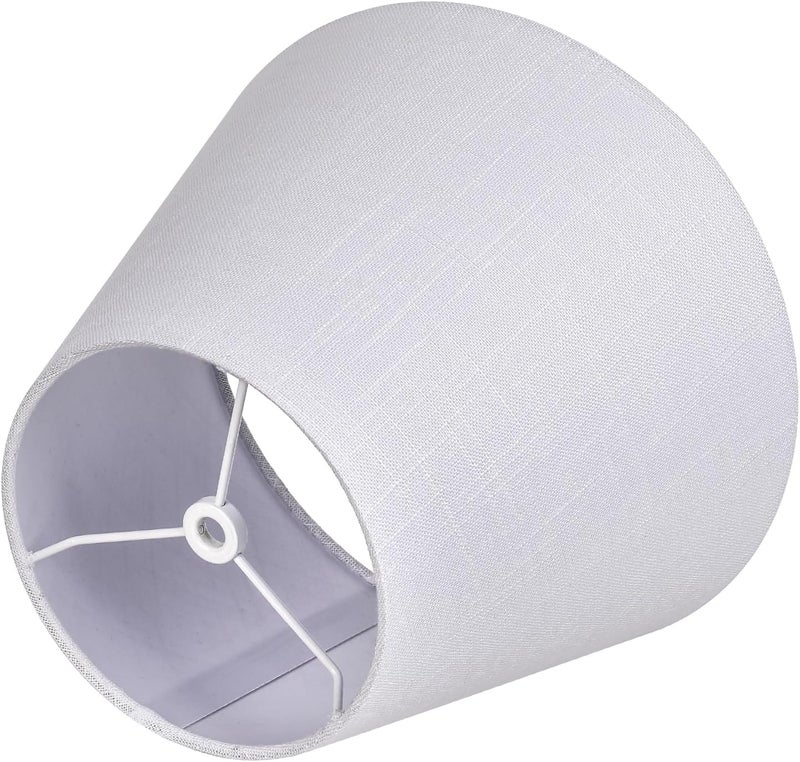 ALUCSET White Lamp Shade, Barrel TC Cloth Small Lampshade for Table Lamp and Floor Light, 6x10x7.5", Natural Linen Hand Crafted, Spider - Image 5